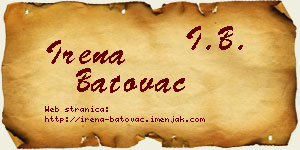Irena Batovac vizit kartica